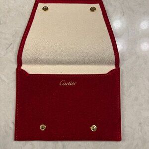 Cartier red suede/microfiber travel pouch, brand new